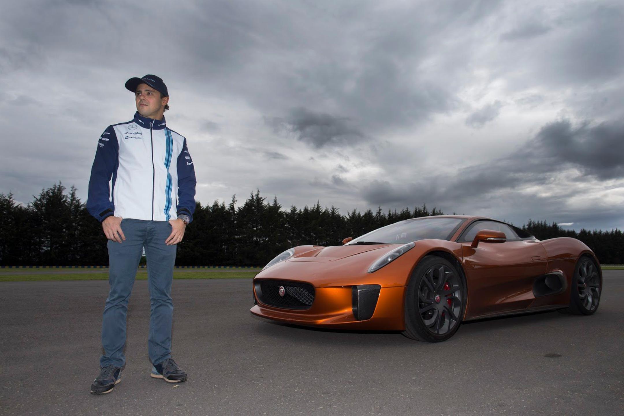Felipe Massa drives the Jaguar C-X75 in Mexico City