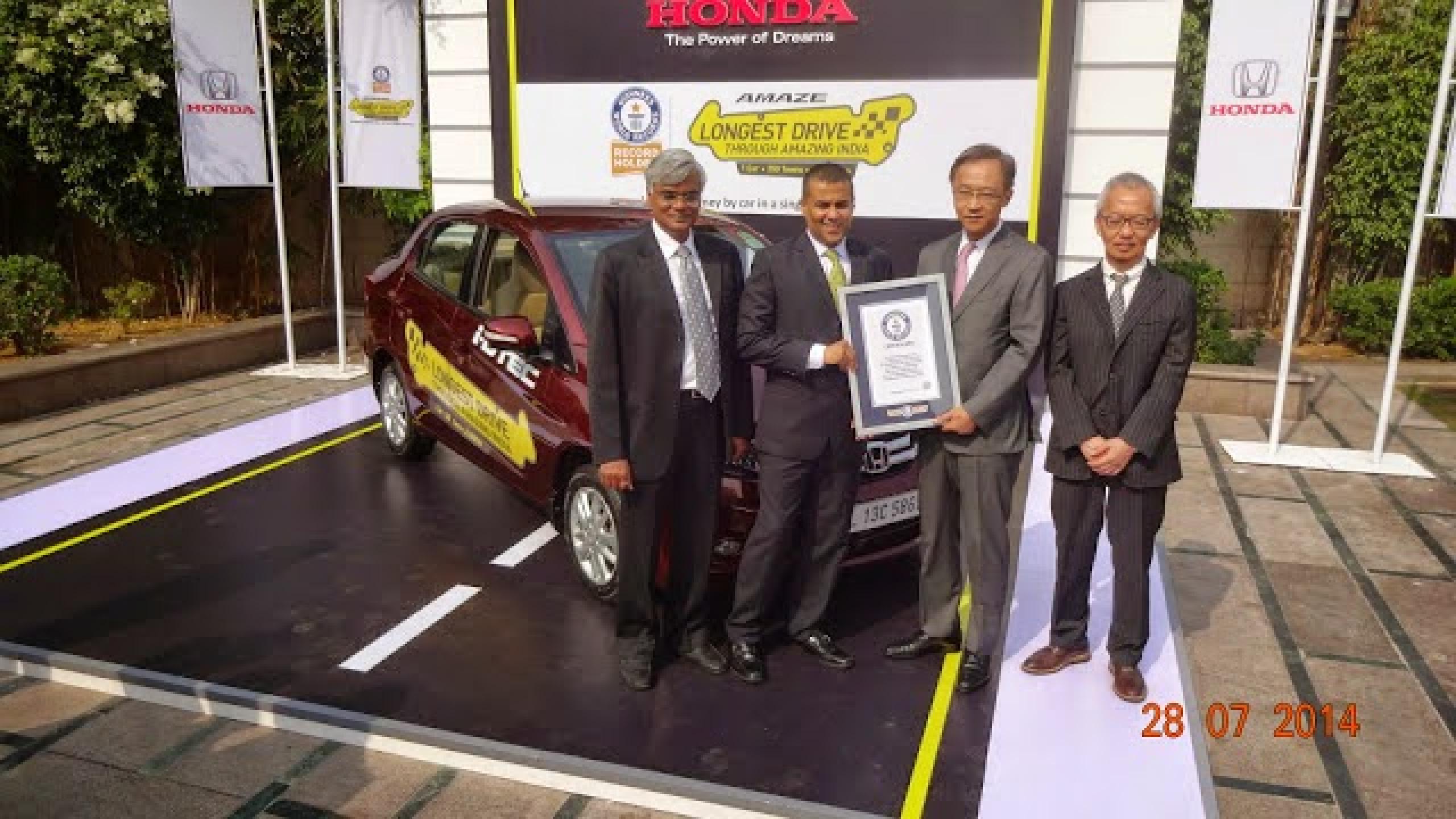 Honda completes the 'Amaze Longest Drive' campaign: breaks Guinness World Record