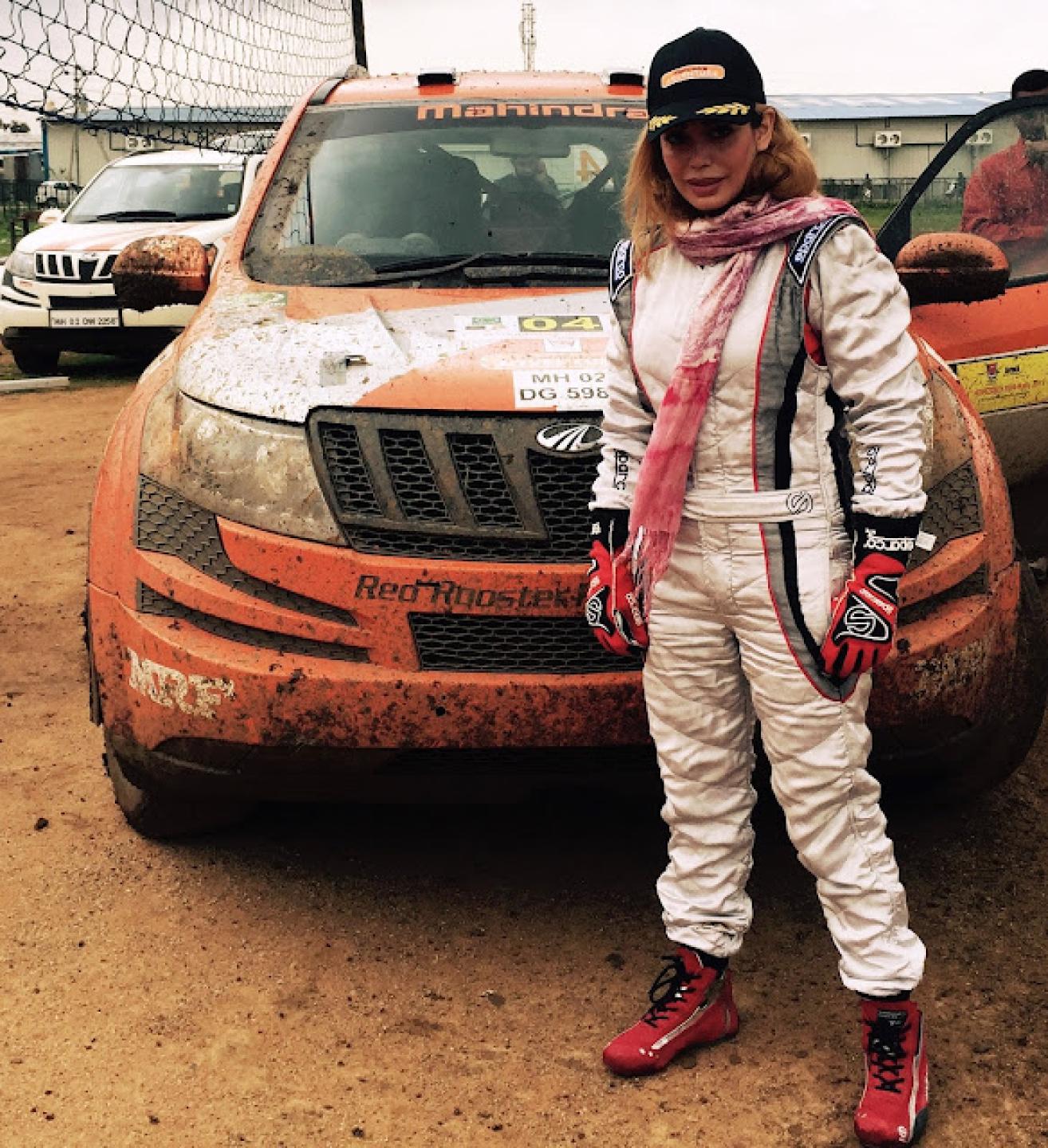 'Little Schumacher' Laleh Seddigh, Iran's numero uno lady rallyist drives the Mahindra Super XUV500