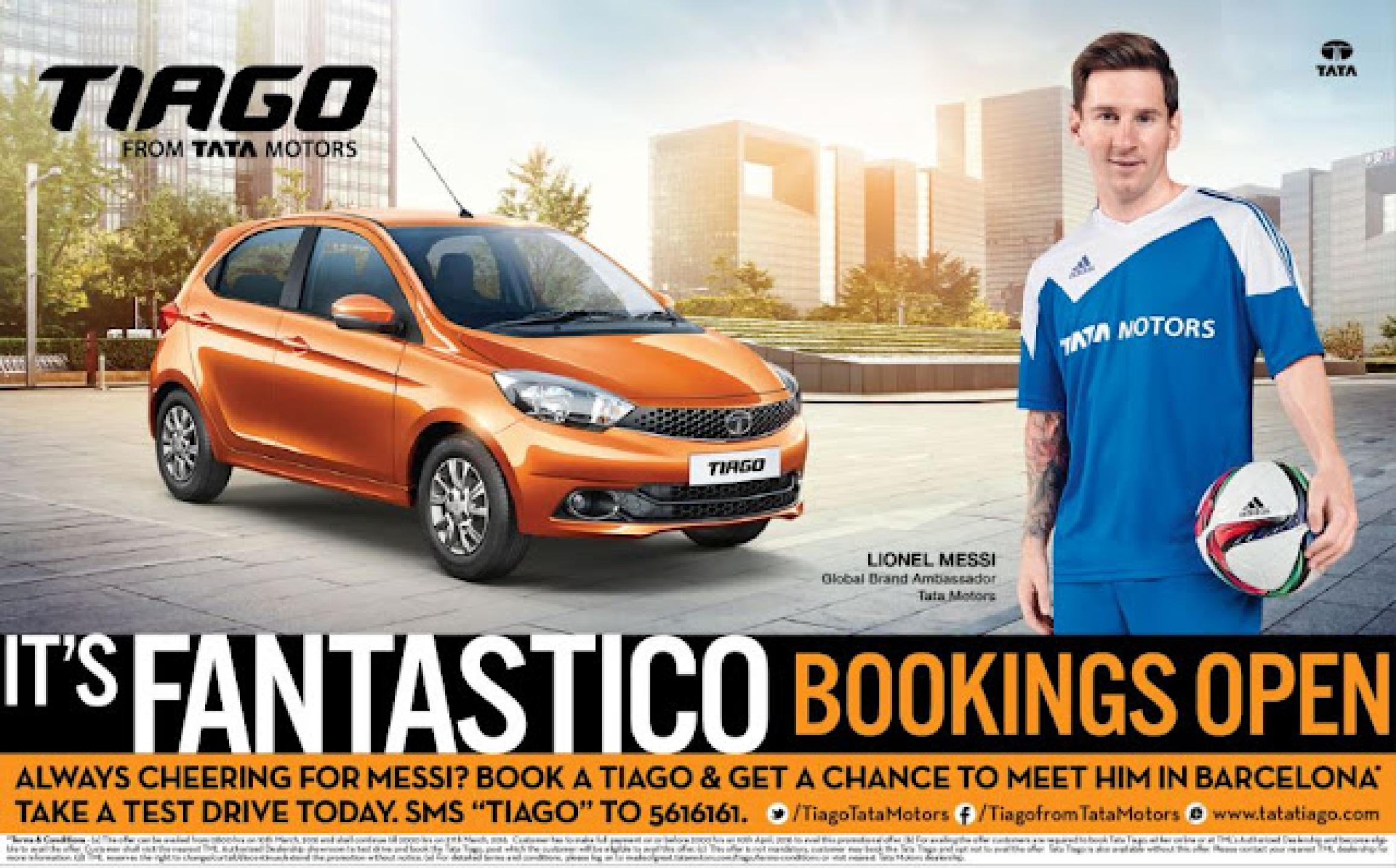 Book a Tata TIAGO, meet Lionel Messi