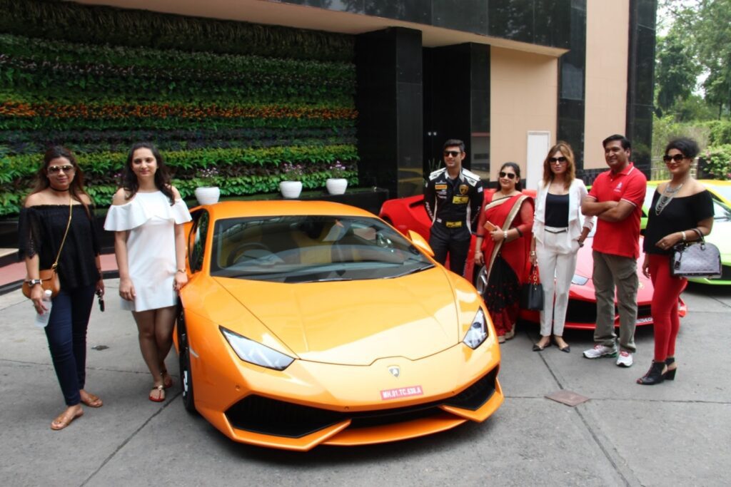 Women present for the First Super Sports Car Drive for Women by Lamborghini in New Delhi alongwith Armaan Ebrahim and Sharad Agarwal
