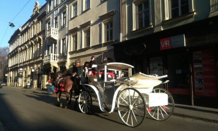 Kraków Horse drawn carriages on Florianska Street