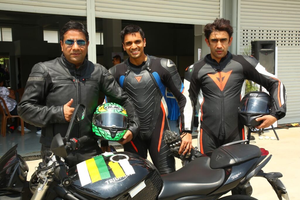 Left to Right- Triumph Motorcycles India MD Vimal Sumbly, TT Siddhartha and Actor Amit Sadh