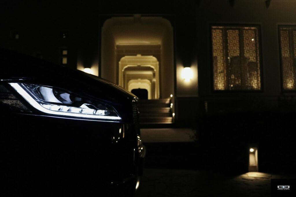 Jaguar F-PACE by night