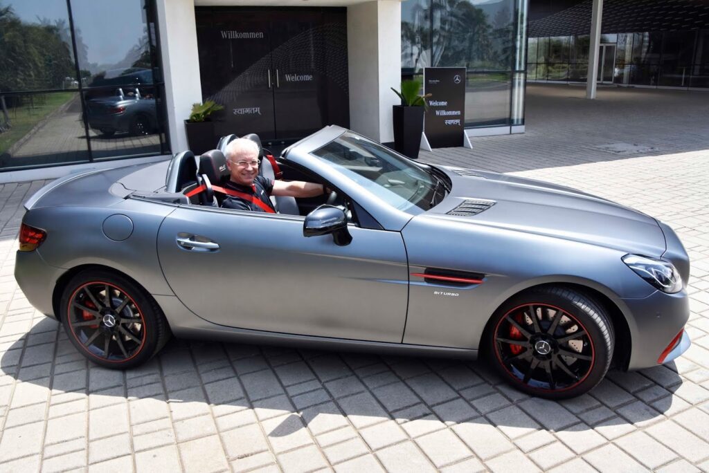 Roland Folger, MD & CEO, Mercedes-Benz India with the limited edition Mercedes-AMG SLC 43 ‘RedArt’ Edition