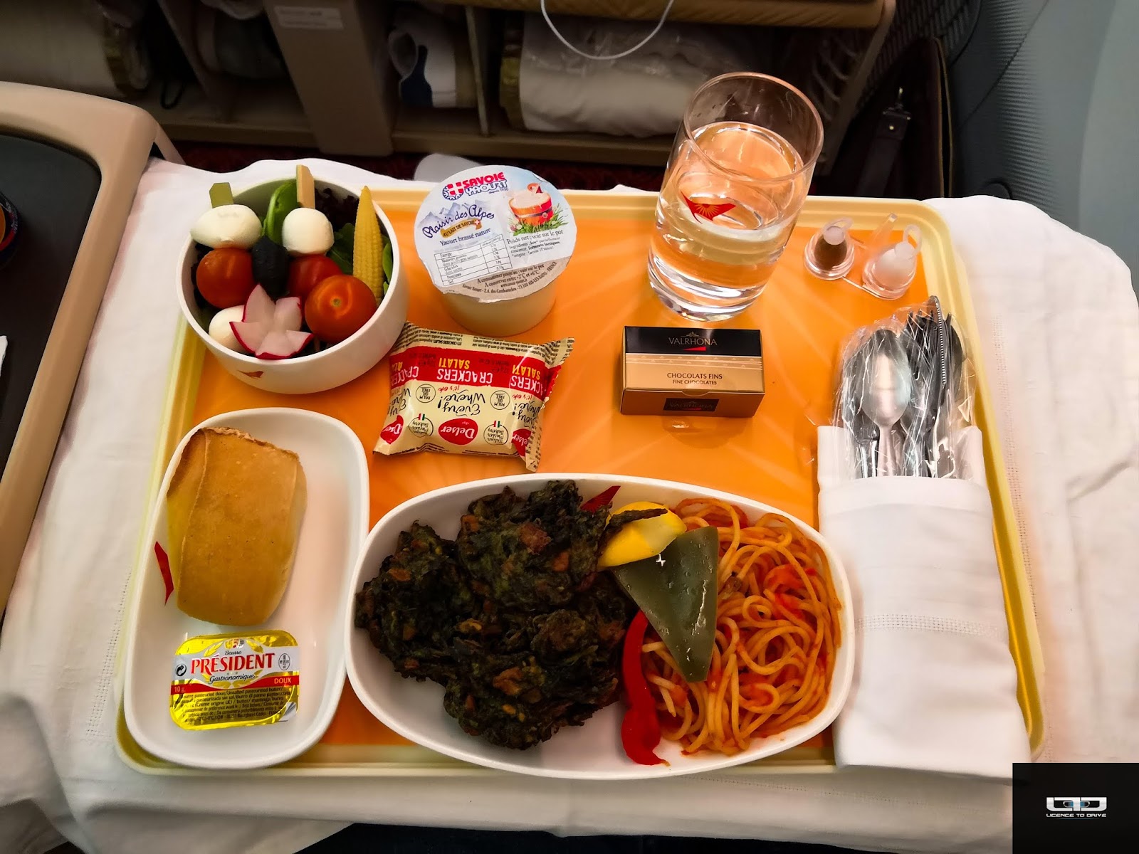 Business Class meals 787 Dreamliner