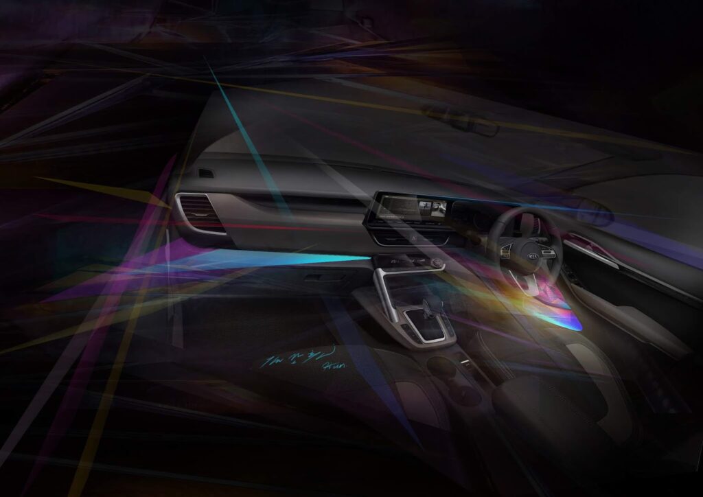 Interior lighting of Kia's new mid-SUV