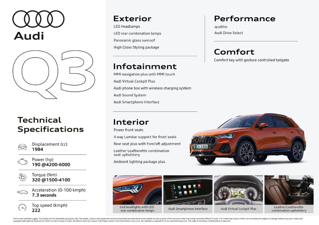 2022 New Audi Q3 Tech Specifications