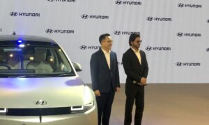 Shah Rukh Khan at the Hyundai IONIQ 5 launch at Auto Expo 2023