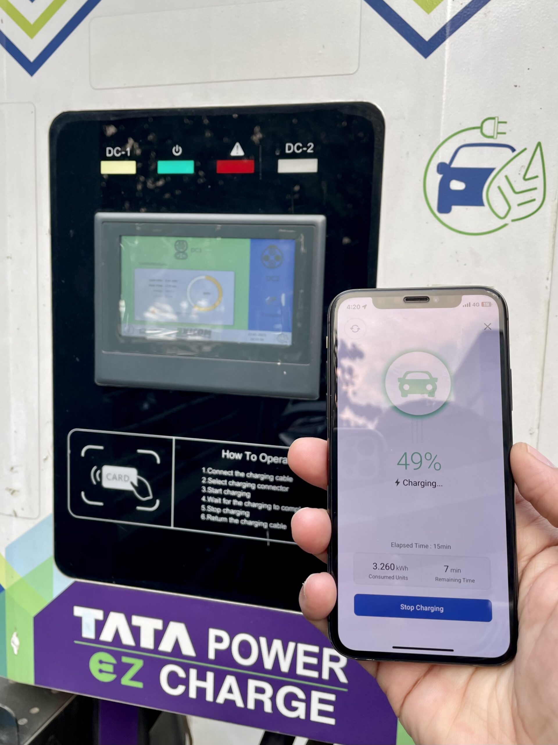 Tata Nexon EV Max charging display